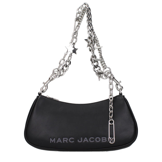 Shoulder Bag by Marc Jacobs for women in leather black presents a statuesque silhouette, showcasing a secure and statuesque with versatile shoulder-strap & handle for a sophisticated look.