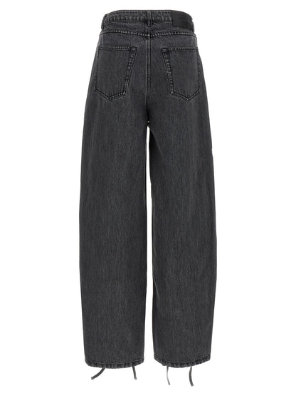 ROTATE BIRGER CHRISTENSEN Black Cotton Straight-Leg Jeans