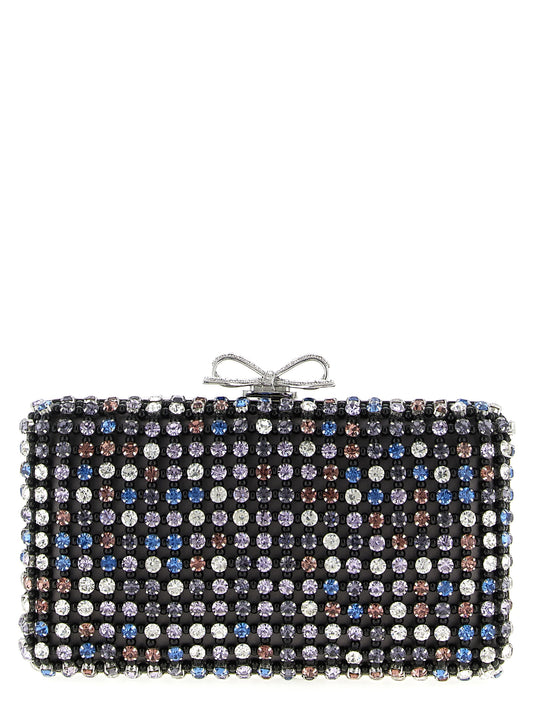 Shoulder Clutch Handbag by Self-Portrait for women in crocodile skin leather multicolor showcases a sculptural silhouette, featuring a secure , ample , and versatile shoulder-strap for a sculptural finish.