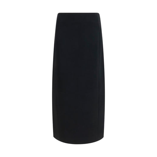 Khaite Black Acetate Long Skirt