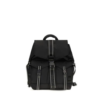 Backpack by Ganni for women in polyamide & polyethylene black presents a stately Re Tech Polyamide & Polyethylene Backpack design, showcasing a secure buckle with ample external-pockets and versatile handle, backpack-strap & adjustable-strap for a stately finish.