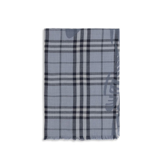 Burberry Blue Wool Oves Aries Foulard