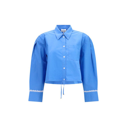 Ganni Blue Cotton Shirt