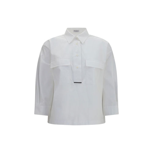 Brunello Cucinelli White Cotton Dress Shirt