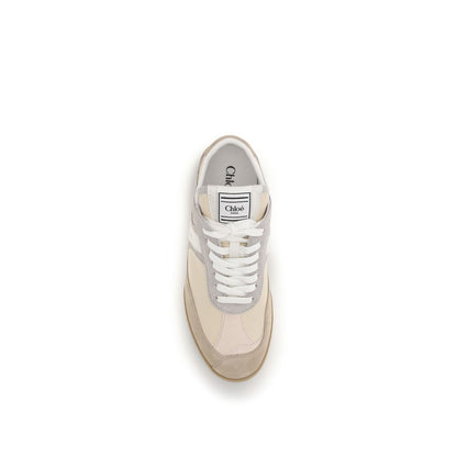 Chloé Beige Calf Leather Bos Taurus Athletic Sneakers