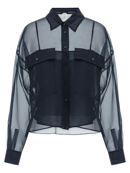 Max Mara Blue Cotton Blouse