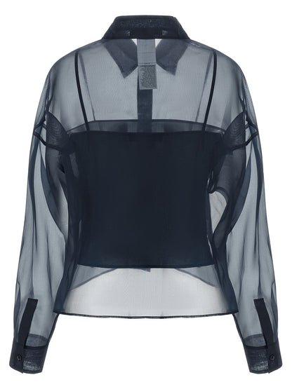 Max Mara Blue Cotton Blouse