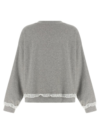 Ganni Gray Organic Cotton Sweatshirt