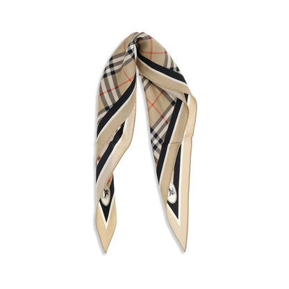 Burberry Silk Twill Scarf - Beige Patterned
