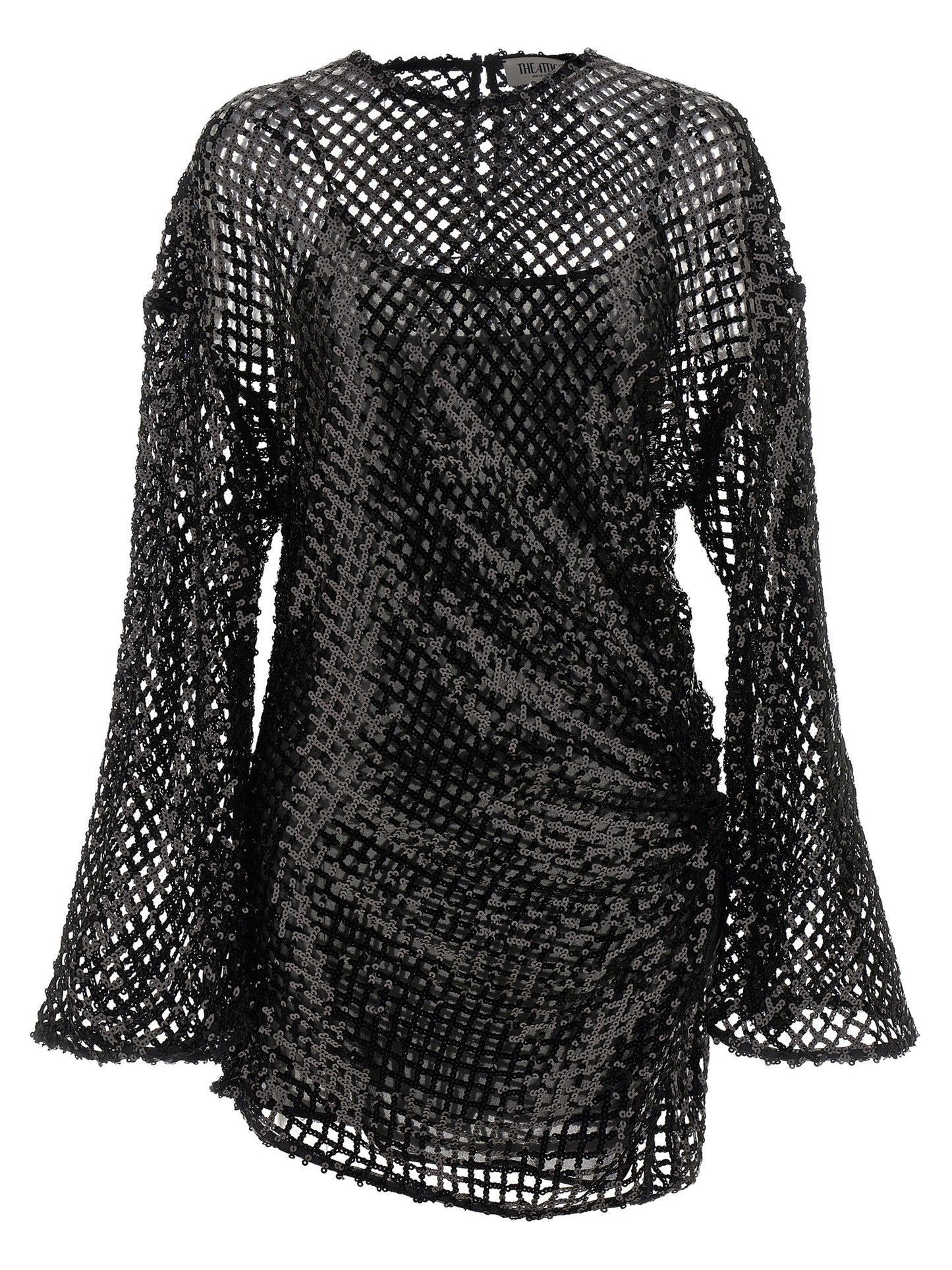 The Attico Black Polyester Short Dress