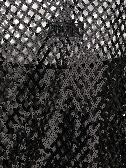The Attico Black Polyester Short Dress