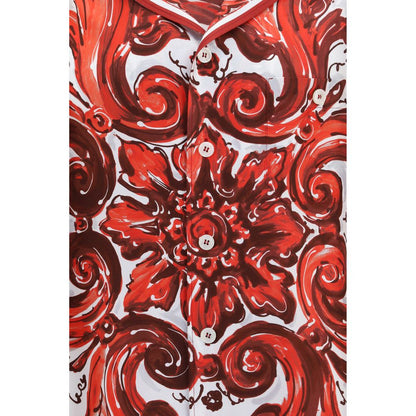 Dolce & Gabbana Red Silk Pattern Shirt