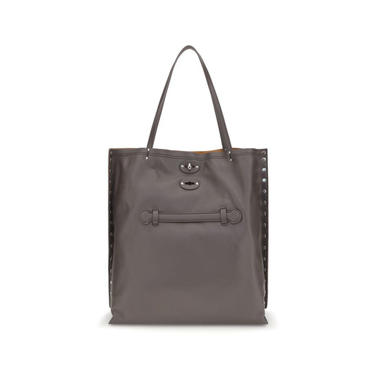 Shoulder Bag by Zanellato for women in bos taurus calf leather gray presents a statuesque silhouette, showcasing a secure zipper and statuesque with versatile shoulder-strap & handle for a sophisticated look.