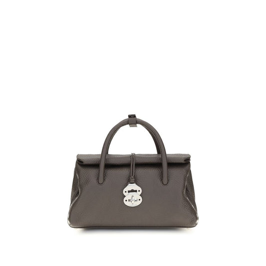 Shoulder Bag by Zanellato for women in bos taurus calf leather brown showcases a statuesque silhouette, artfully detailed with a secure hook, organized built-in-compartments, and versatile shoulder-strap, adjustable-strap & handle for a statuesque look.