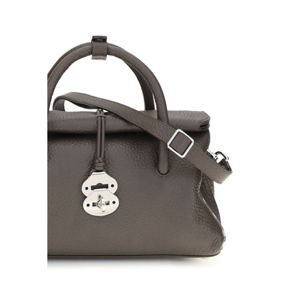 Shoulder Bag by Zanellato for women in bos taurus calf leather brown showcases a statuesque silhouette, artfully detailed with a secure hook, organized built-in-compartments, and versatile shoulder-strap, adjustable-strap & handle for a statuesque look.