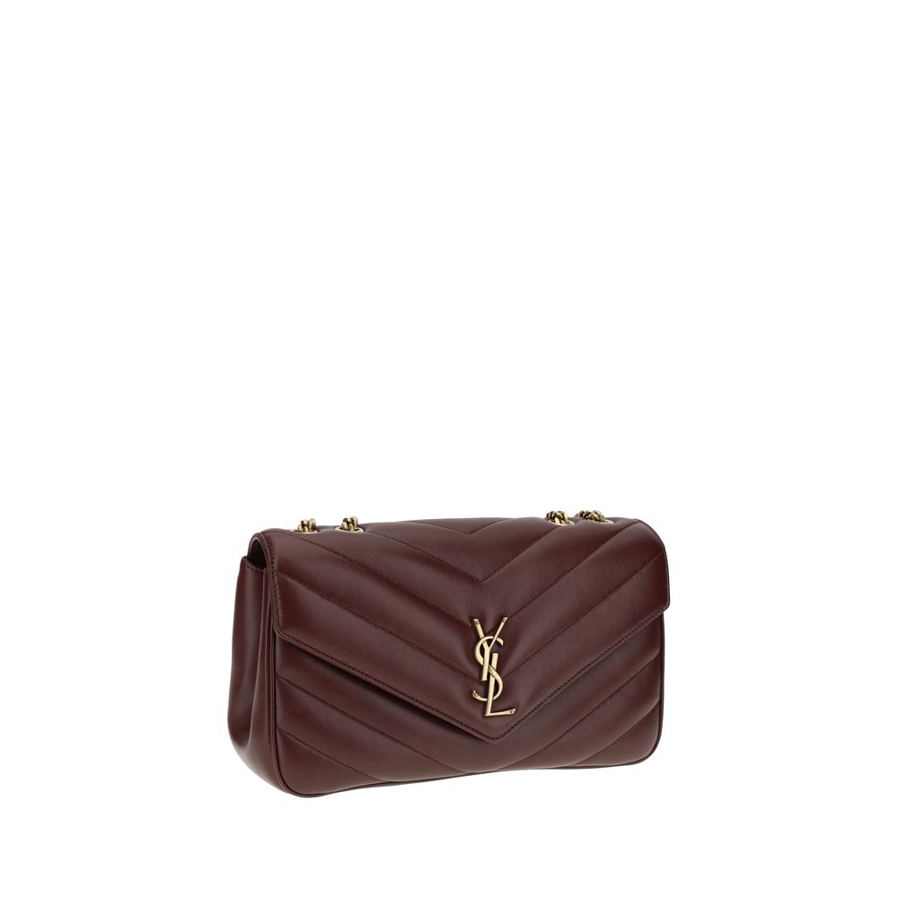 Quilted 2-in-1 Shoulder & Crossbody Flap Bag by Saint Laurent for women in lambskin leather & metal bordeaux features a statuesque silhouette, showcasing a secure flap & magnetic and statuesque with versatile crossbody-strap, shoulder-strap & adjustable-strap for a statuesque finish.