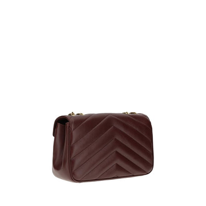 Quilted 2-in-1 Shoulder & Crossbody Flap Bag by Saint Laurent for women in lambskin leather & metal bordeaux features an effortlessly chic silhouette with a secure flap & magnetic, ample , and versatile crossbody-strap, shoulder-strap & adjustable-strap for effortlessly chic everyday luxury.
