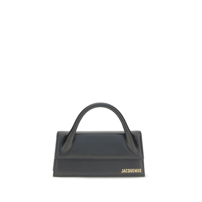 Jacquemus Le Chiquito Bos Taurus Calfskin Leather Flap Handbag - Black Gold Signature