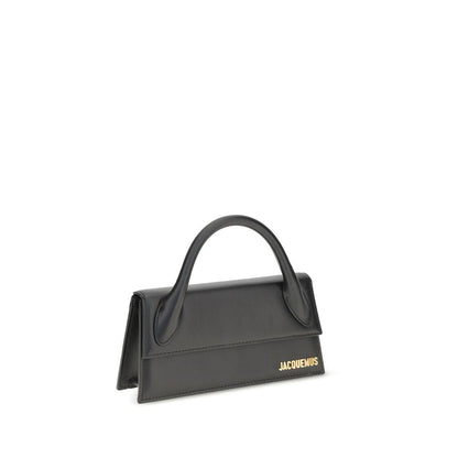 Jacquemus Le Chiquito Bos Taurus Calfskin Leather Flap Handbag - Black Gold Signature