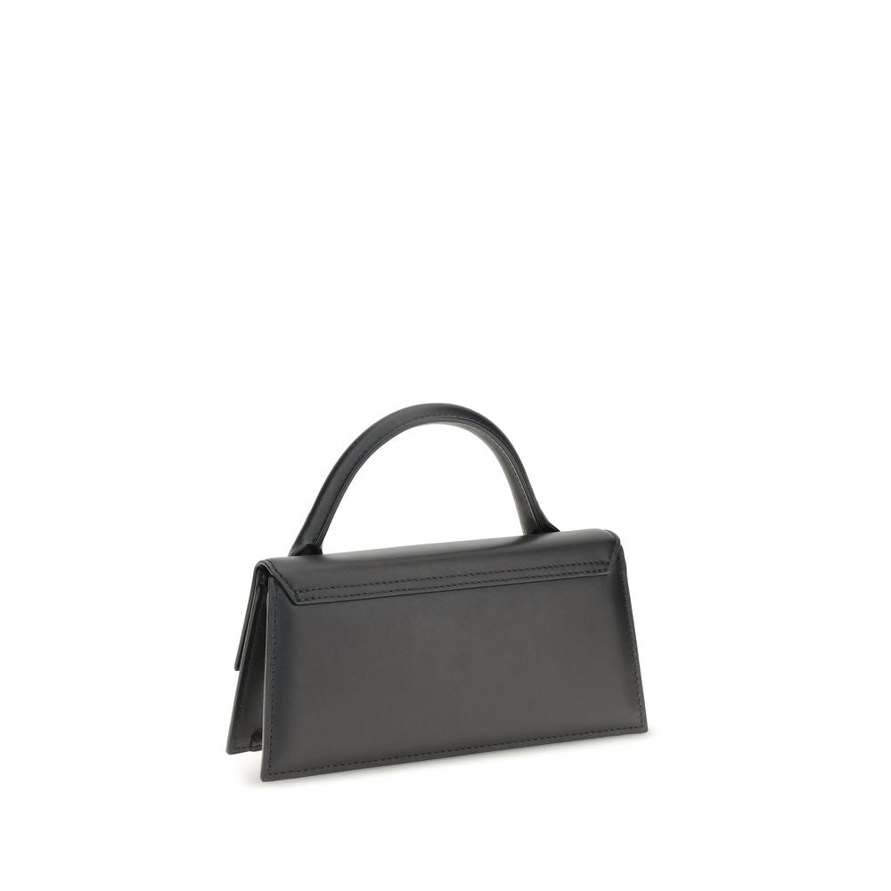 Jacquemus Le Chiquito Bos Taurus Calfskin Leather Flap Handbag - Black Gold Signature