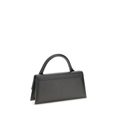Jacquemus Le Chiquito Bos Taurus Calfskin Leather Flap Handbag - Black Gold Signature