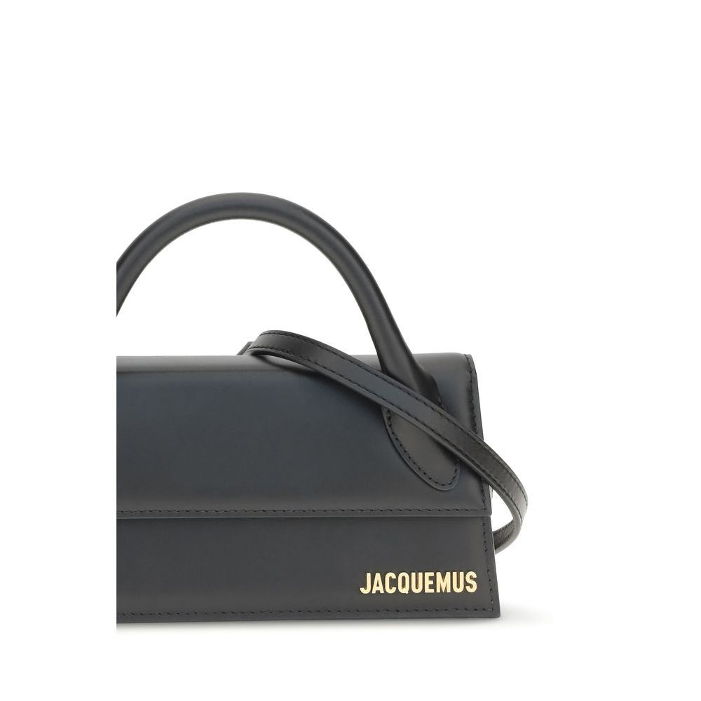 Jacquemus Le Chiquito Bos Taurus Calfskin Leather Flap Handbag - Black Gold Signature