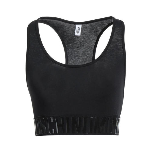 Moschino Black Cotton Sport Bra