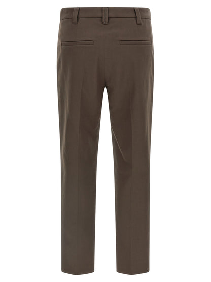 Brunello Cucinelli Brown Cotton Casual Pants