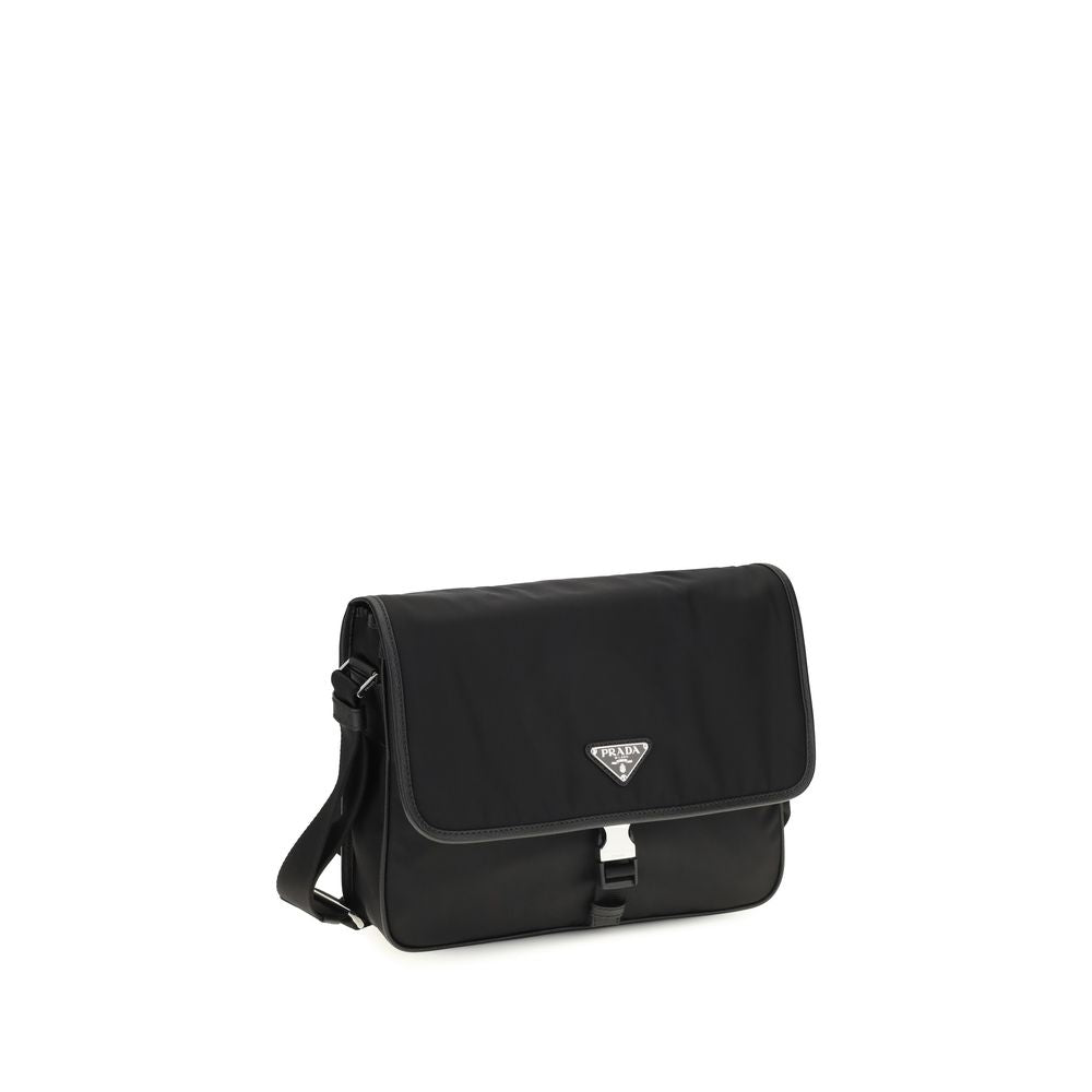 Shoulder Flap Bag by Prada for men in stretch polyester & viscose black features a effortless sophistication silhouette, secured by a snap, flap & zipper with ample and versatile shoulder-strap & adjustable-strap for a effortless sophistication finish.