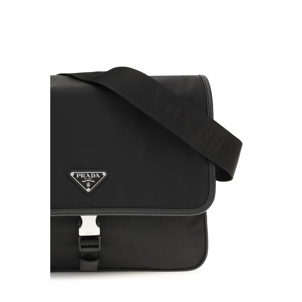 Shoulder Flap Bag by Prada for men in stretch polyester & viscose black features a effortless sophistication silhouette, secured by a snap, flap & zipper with ample and versatile shoulder-strap & adjustable-strap for a effortless sophistication finish.