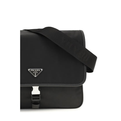 Shoulder Flap Bag by Prada for men in stretch polyester & viscose black features a effortless sophistication silhouette, secured by a snap, flap & zipper with ample and versatile shoulder-strap & adjustable-strap for a effortless sophistication finish.