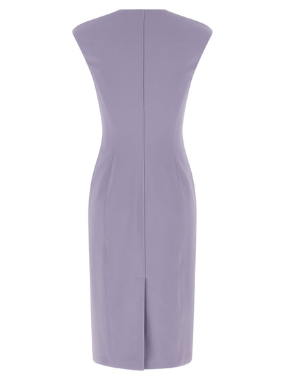 Elisabetta Franchi Purple Polyester Midi Dress