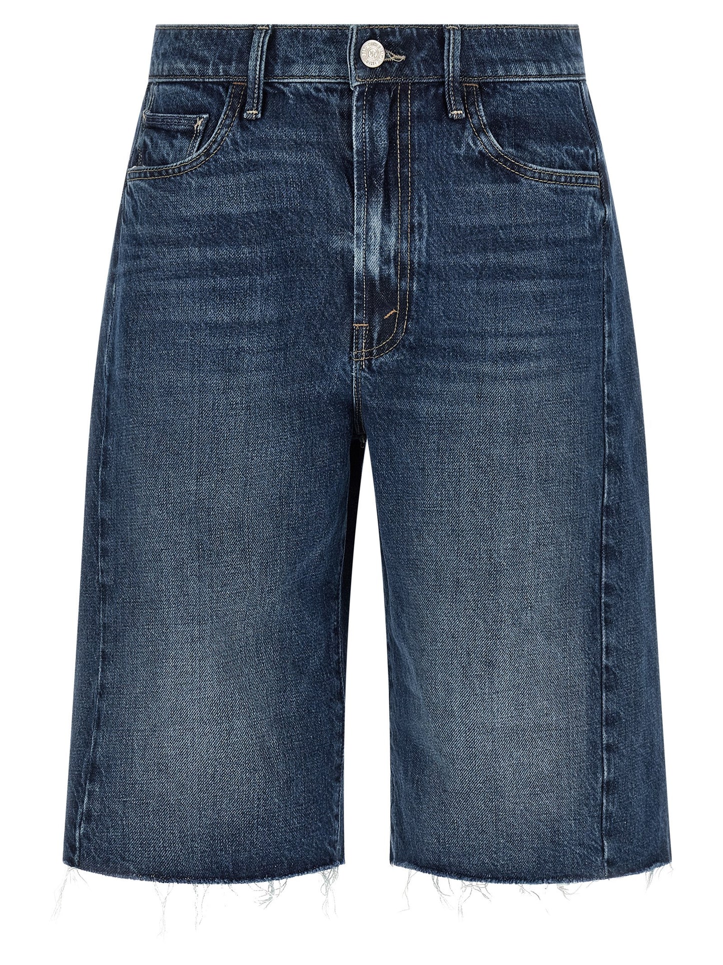 Mother Denim Blue Cotton Bermuda Shorts