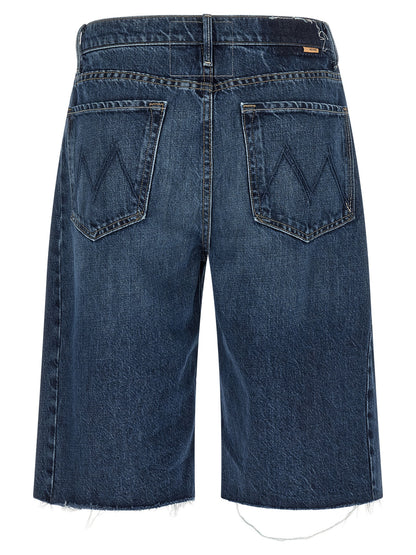 Mother Denim Blue Cotton Bermuda Shorts