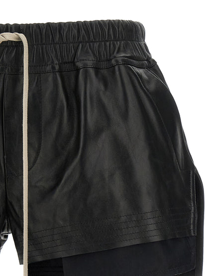 Rick Owens Black Lamb Leather Bermuda Shorts