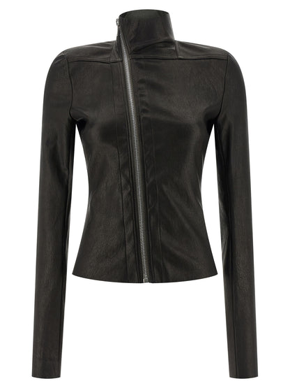 Rick Owens Black Lamb Leather Leather Jacket