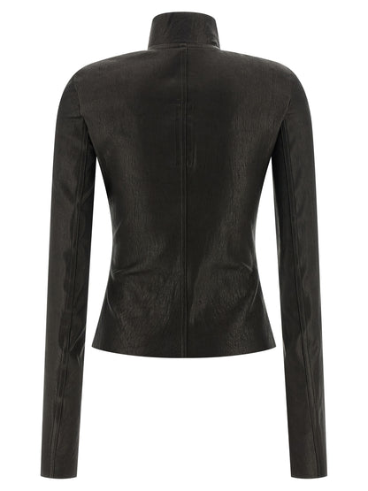 Rick Owens Black Lamb Leather Leather Jacket