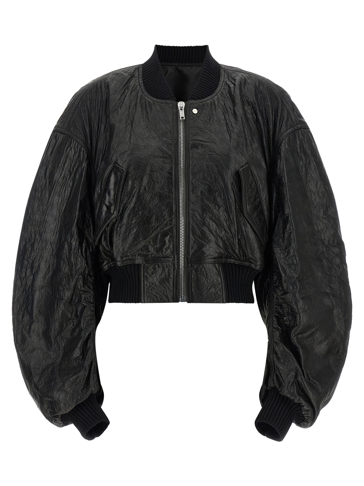 Rick Owens Black Lamb Leather Leather Jacket