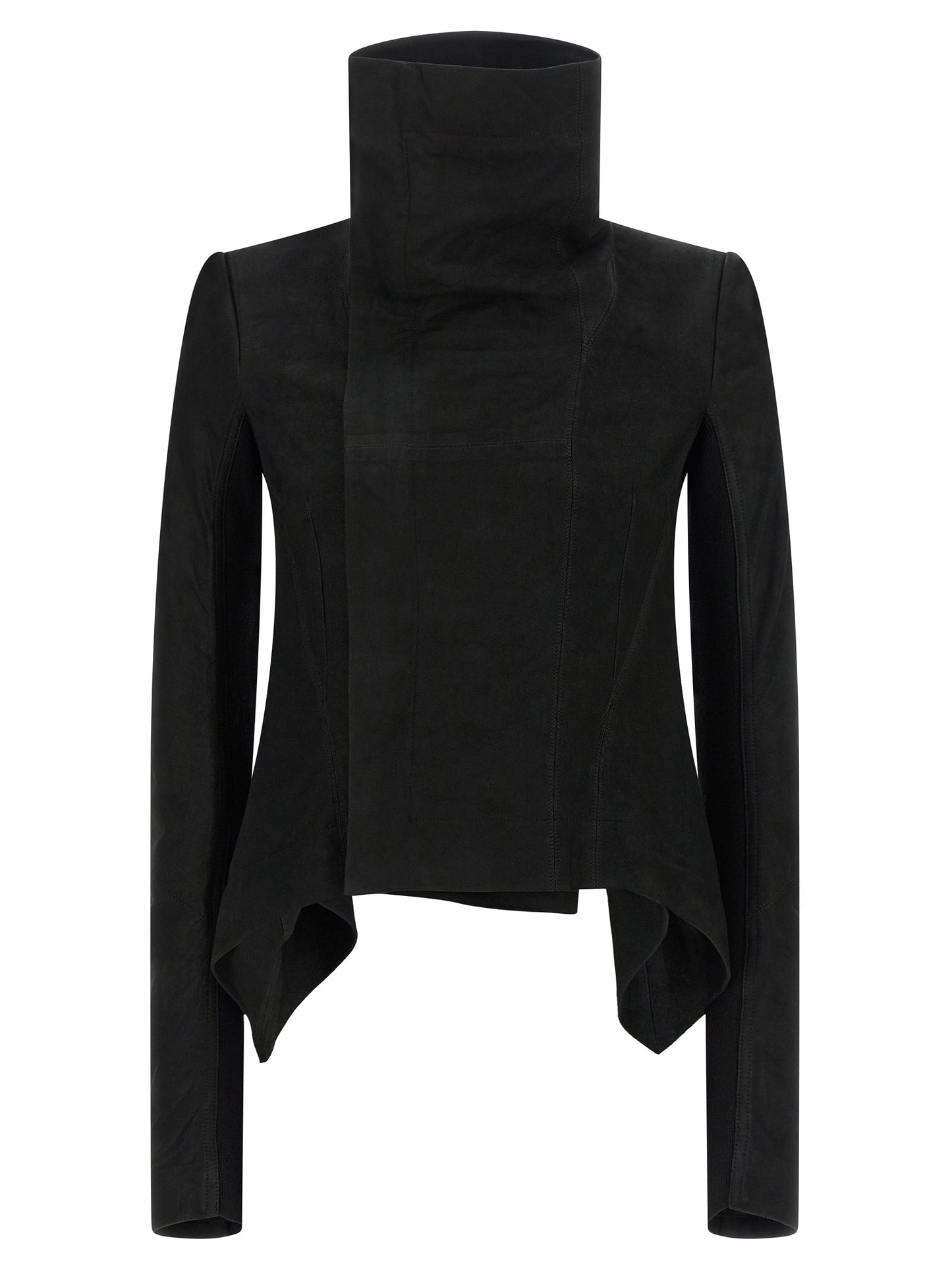 Rick Owens Black Lamb Leather Leather Jacket
