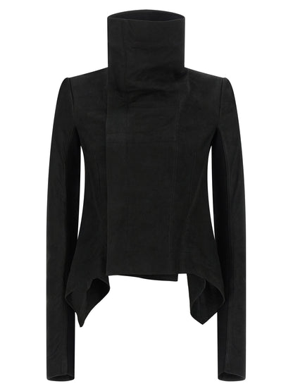 Rick Owens Black Lamb Leather Leather Jacket