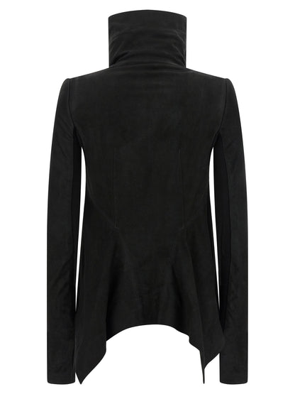 Rick Owens Black Lamb Leather Leather Jacket
