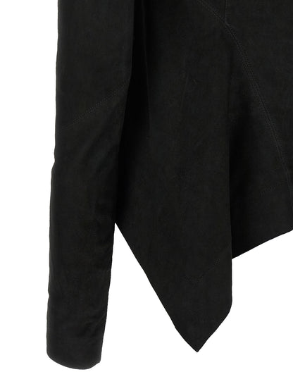 Rick Owens Black Lamb Leather Leather Jacket