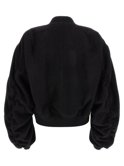 Rick Owens Black Virgin Wool Bomber