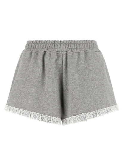 Ganni Gray Organic Cotton Bermuda Shorts