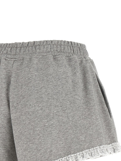 Ganni Gray Organic Cotton Bermuda Shorts