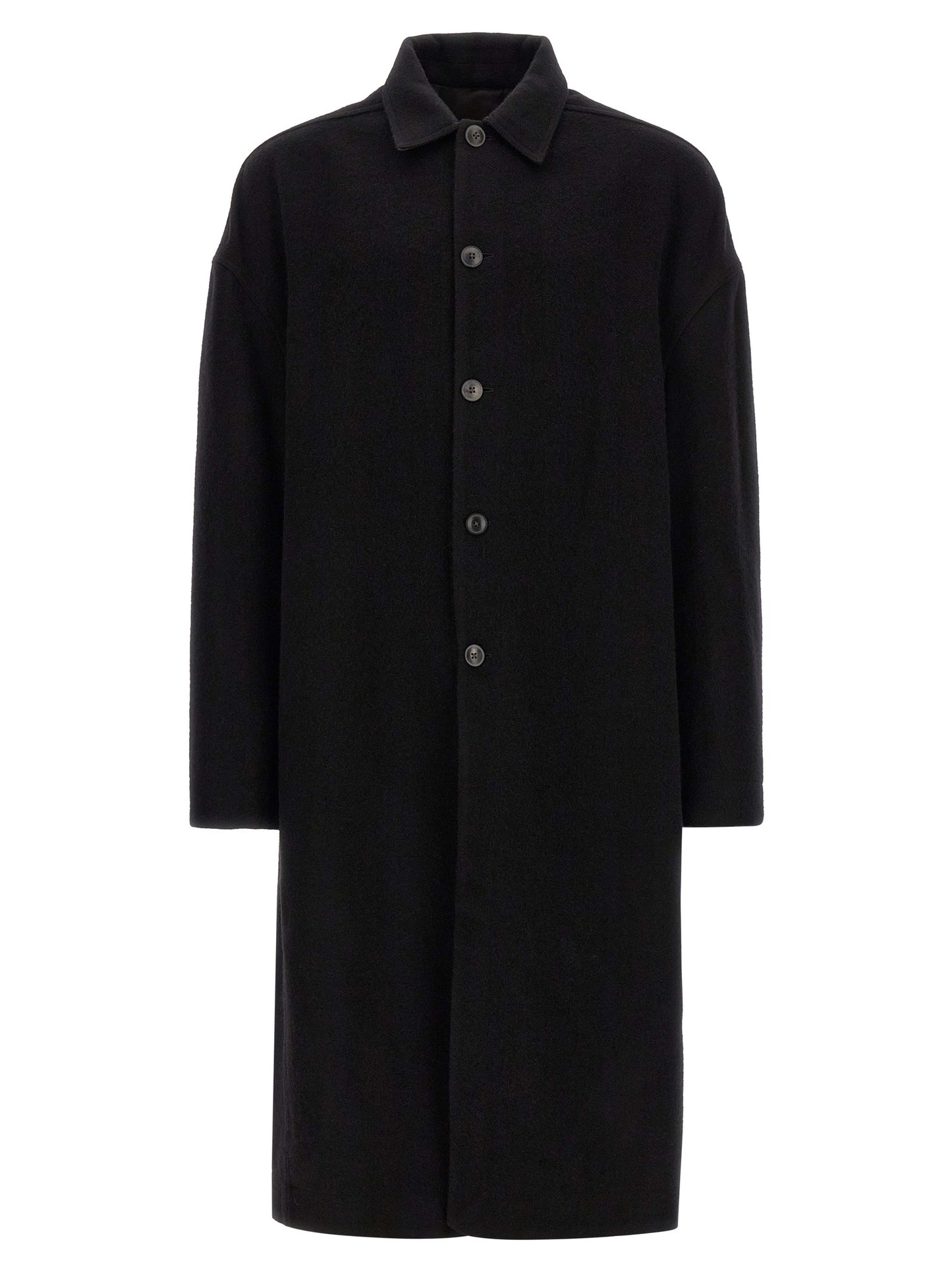 Rick Owens Black Virgin Wool Coat
