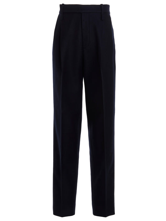 Casual Pants by Gucci for women in cashmere dark-blue & gold features an sophisticated and with a precise long, creating a sophisticated and sophisticated silhouette.
