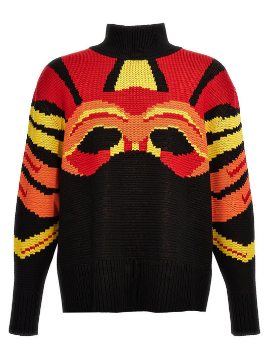 Cardigan by Bluemarble for men in plush wool multicolor, patterned & jacquard features an impeccable silhouette, showcasing a sophisticated high-neck neckline and detail for a truly impeccable finish.