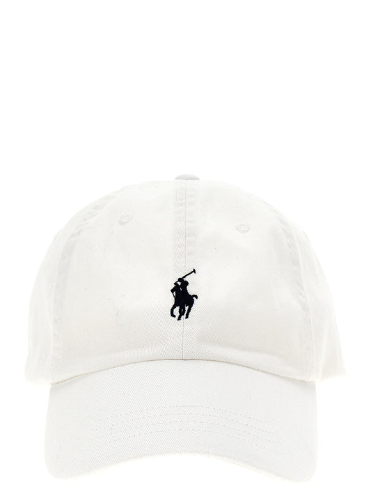 Baseball Cap by Polo Ralph Lauren for men in cotton white features a distinguished silhouette, showcasing the distinguished design of the Cotton Baseball Cap for a sophisticated, elevated look.