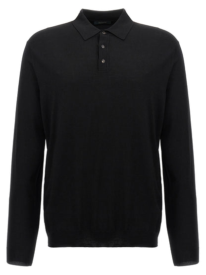 ZANONE Black Virgin Wool Polo Shirt